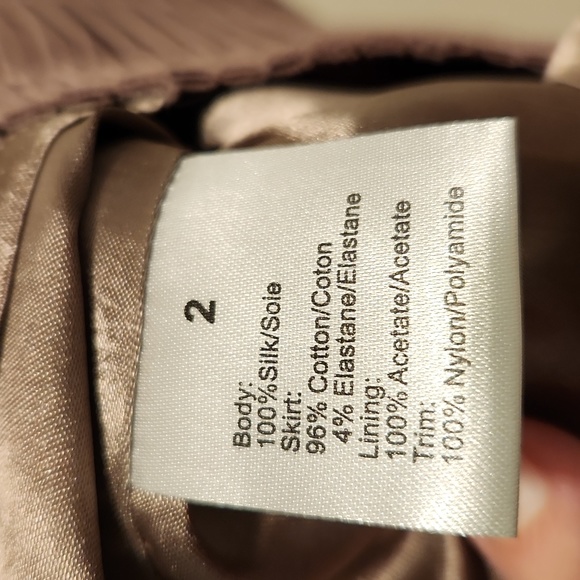 Nougat London Taupe/Brown Silk/Cotton Dress Size 2 - Picture 5 of 13